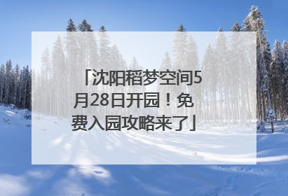沈阳稻梦空间5月28日开园！免费入园攻略来了