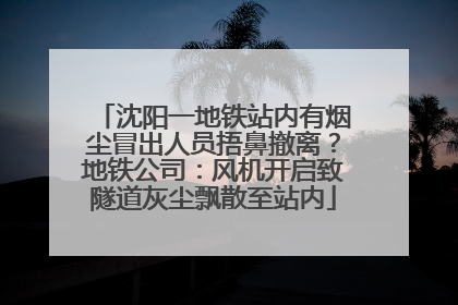 沈阳一地铁站内有烟尘冒出人员捂鼻撤离？地铁公司：风机开启致隧道灰尘飘散至站内