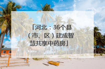 河北：36个县（市、区）建成智慧共享中药房