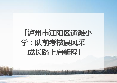 泸州市江阳区通滩小学：队前考核展风采 成长路上启新程