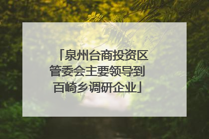 泉州台商投资区管委会主要领导到百崎乡调研企业