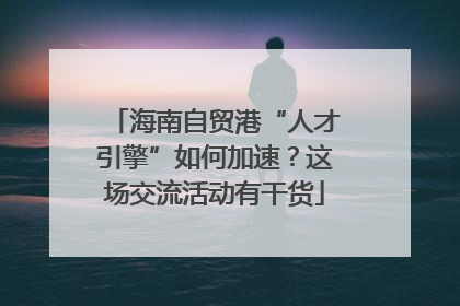海南自贸港“人才引擎”如何加速？这场交流活动有干货