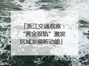 浙江交通观察：“黄金双轨”激发区域发展新动能