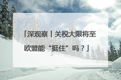 深观察丨关税大限将至欧盟能“挺住”吗？