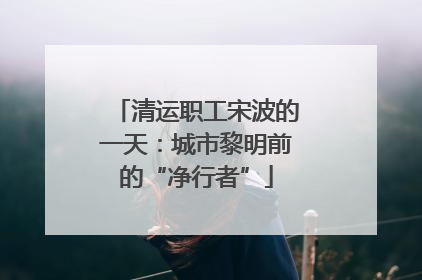 清运职工宋波的一天：城市黎明前的“净行者”