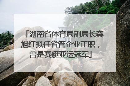 湖南省体育局副局长龚旭红拟任省管企业正职，曾是赛艇亚运冠军