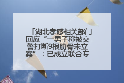 湖北孝感相关部门回应“一男子称被交警打断9根肋骨未立案”：已成立联合专班开展工作