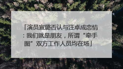 演员宣璐否认与汪卓成恋情：我们就是朋友，所谓“牵手图”双方工作人员均在场