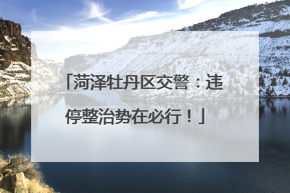 菏泽牡丹区交警：违停整治势在必行！