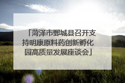 菏泽市鄄城县召开支持明康原料药创新孵化园高质量发展座谈会