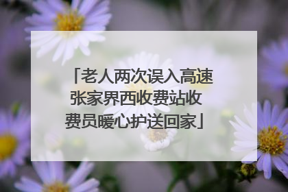 老人两次误入高速 张家界西收费站收费员暖心护送回家