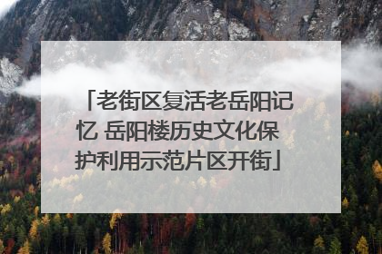 老街区复活老岳阳记忆 岳阳楼历史文化保护利用示范片区开街