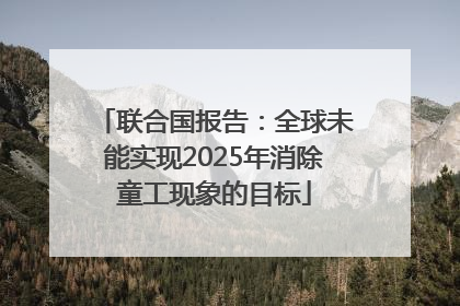 联合国报告：全球未能实现2025年消除童工现象的目标