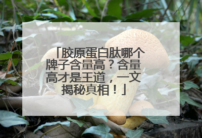 胶原蛋白肽哪个牌子含量高？含量高才是王道，一文揭秘真相！