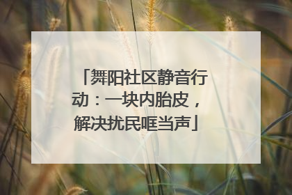 舞阳社区静音行动：一块内胎皮，解决扰民哐当声
