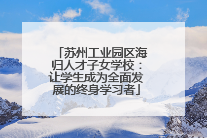 苏州工业园区海归人才子女学校：让学生成为全面发展的终身学习者