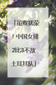 虽败犹荣！中国女排2比3不敌土耳其队