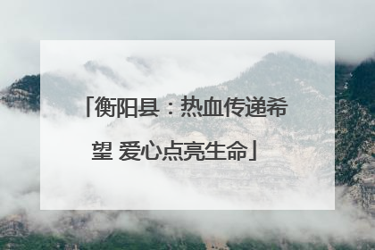 衡阳县：热血传递希望 爱心点亮生命