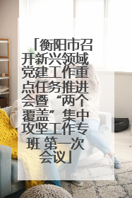 衡阳市召开新兴领域党建工作重点任务推进会暨“两个覆盖”集中攻坚工作专班 第一次会议