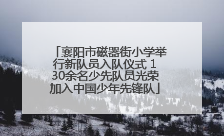 襄阳市磁器街小学举行新队员入队仪式 130余名少先队员光荣加入中国少年先锋队
