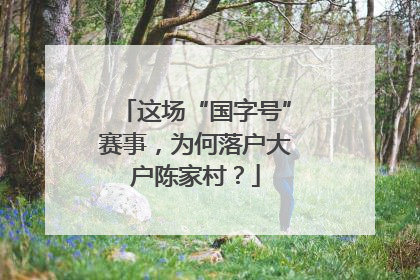 这场“国字号”赛事，为何落户大户陈家村？