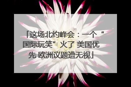 这场北约峰会：一个“国际玩笑”火了 美国优先 欧洲议题遭无视