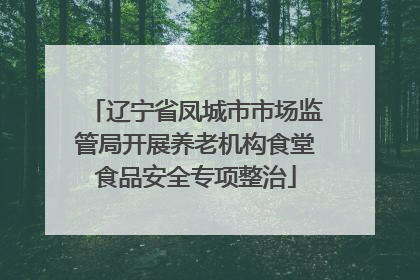 辽宁省凤城市市场监管局开展养老机构食堂食品安全专项整治