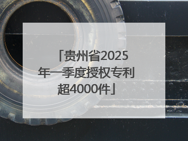 贵州省2025年一季度授权专利超4000件