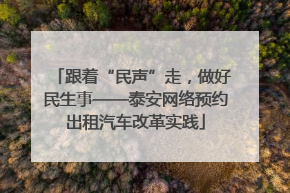 跟着“民声”走，做好民生事——泰安网络预约出租汽车改革实践