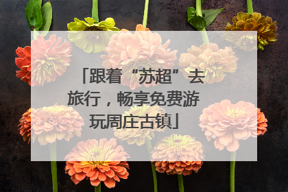 跟着“苏超”去旅行，畅享免费游玩周庄古镇