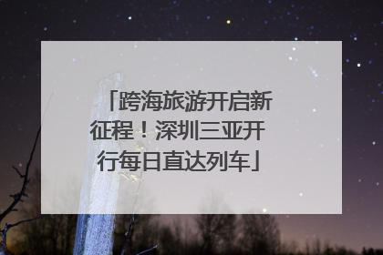 跨海旅游开启新征程！深圳三亚开行每日直达列车