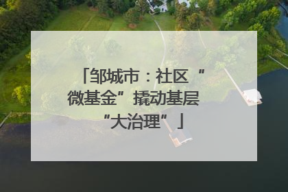 邹城市：社区“微基金”撬动基层“大治理”