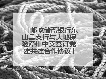 邮政储蓄银行东山县支行与大地保险漳州中支签订党建共建合作协议