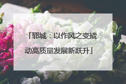 郓城：以作风之变撬动高质量发展新跃升