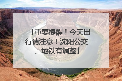 重要提醒！今天出行请注意！沈阳公交、地铁有调整