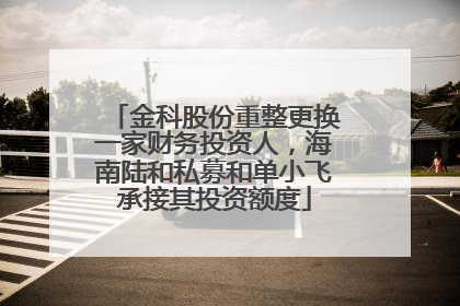 金科股份重整更换一家财务投资人，海南陆和私募和单小飞承接其投资额度