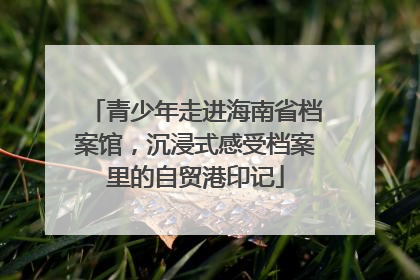 青少年走进海南省档案馆，沉浸式感受档案里的自贸港印记