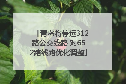 青岛将停运312路公交线路 对652路线路优化调整