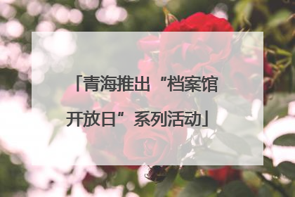 青海推出“档案馆开放日”系列活动
