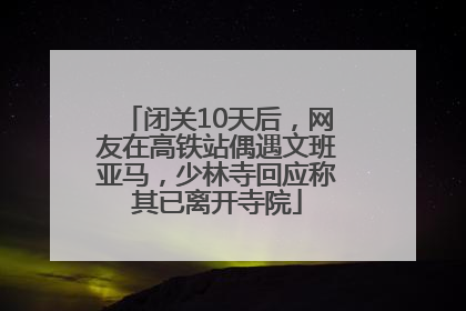 闭关10天后，网友在高铁站偶遇文班亚马，少林寺回应称其已离开寺院