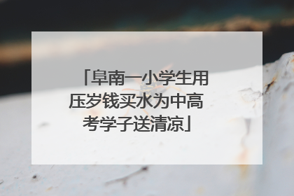 阜南一小学生用压岁钱买水为中高考学子送清凉