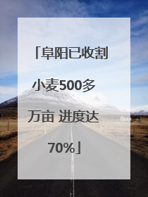 阜阳已收割小麦500多万亩 进度达70%