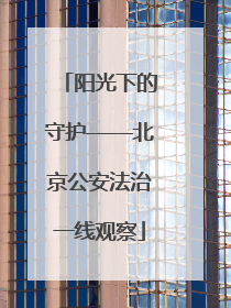 阳光下的守护——北京公安法治一线观察