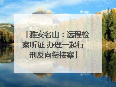 雅安名山：远程检察听证 办理一起行刑反向衔接案