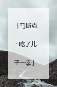 马斯克：吃了儿子一拳