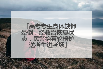 高考考生身体缺钾晕倒，经救治恢复状态，民警抬着轮椅护送考生进考场