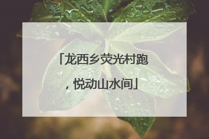 龙西乡荧光村跑，悦动山水间