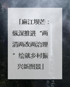 麻江坝芒：纵深推进“两清两改两治理”绘就乡村振兴新图景