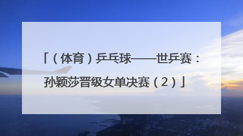 （体育）乒乓球——世乒赛：孙颖莎晋级女单决赛（2）