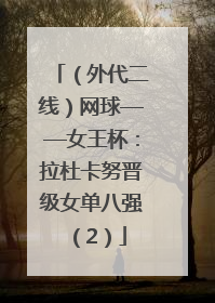 （外代二线）网球——女王杯：拉杜卡努晋级女单八强（2）